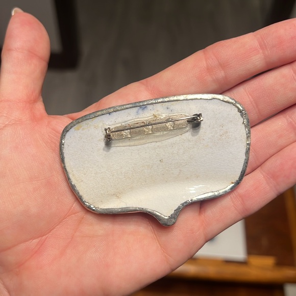 Vintage mix lot of jewelry Chinese cloisonne enamel ceramic blue white cinnabar - Picture 10 of 16